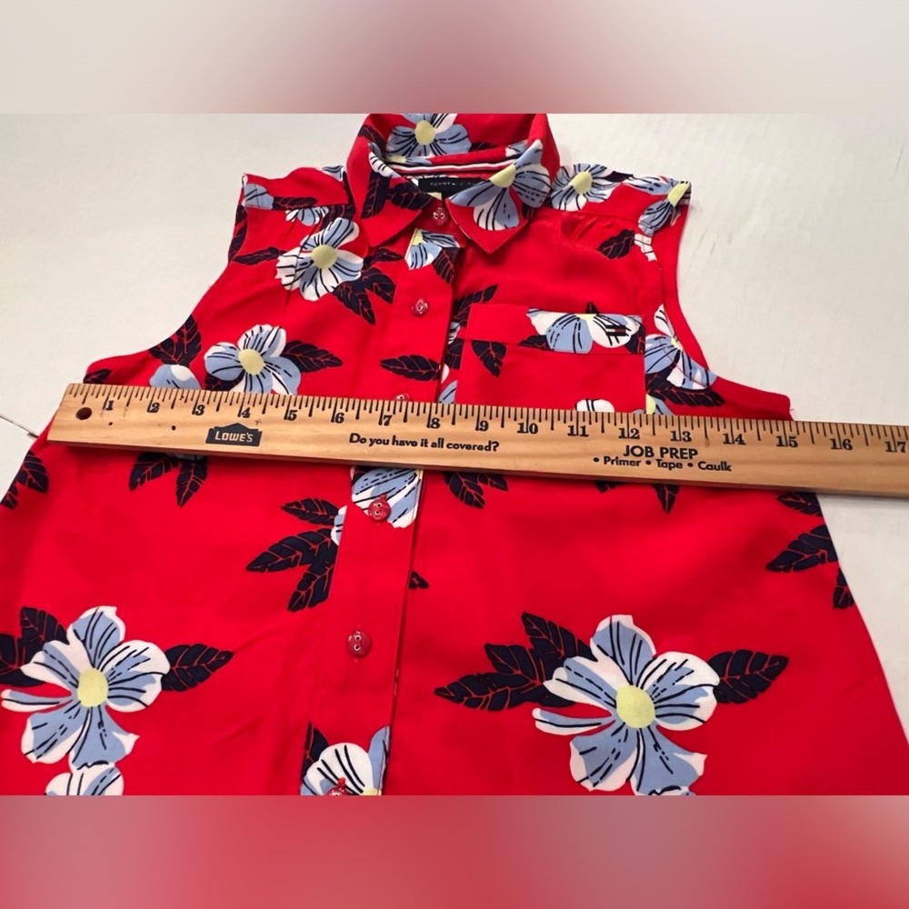 Tommy Hilfiger Red Floral Kids Blouse - Picture 2 of 10